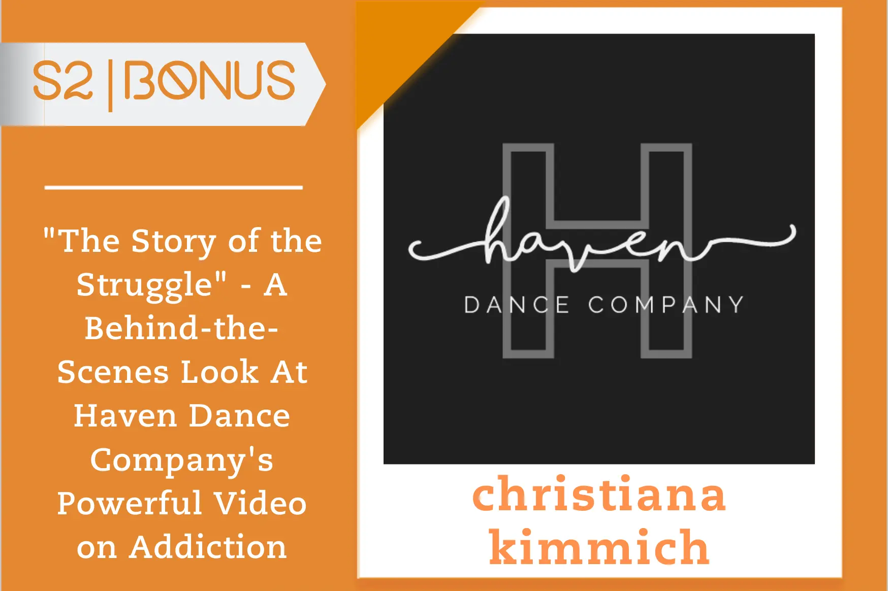 BONUS - Christiana Kimmich of Haven Dance Company
